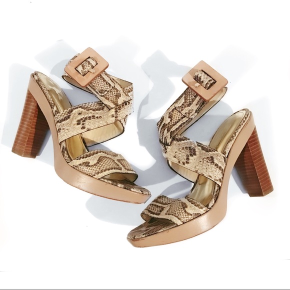 Coach Shoes - Coach python embossed leather strappy heel